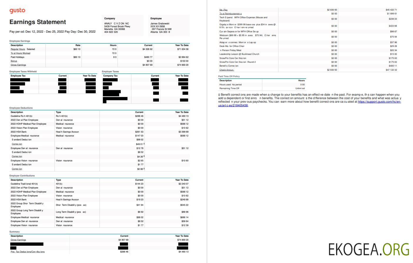 Déclaration de résultats de Gusto Word